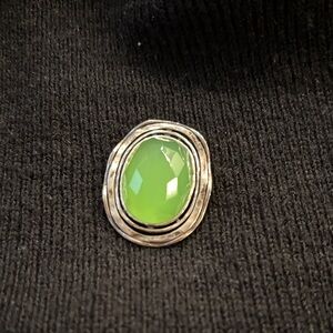 Elegant Silver and Green Gaspeite Pendant